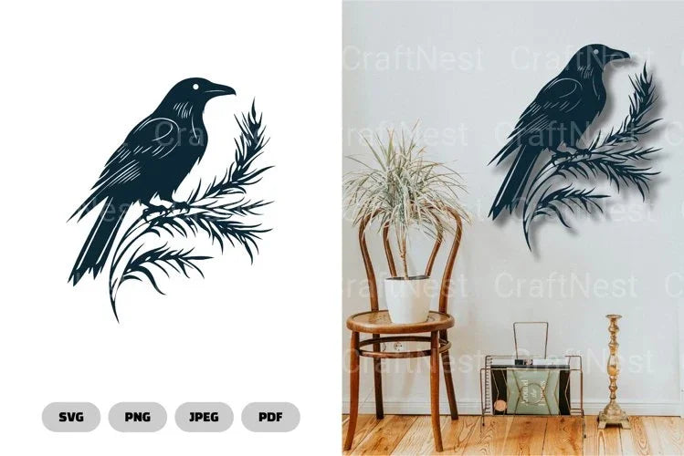 Crow on Branches SVG Bundle - CraftNest - Digital Crafting and Art