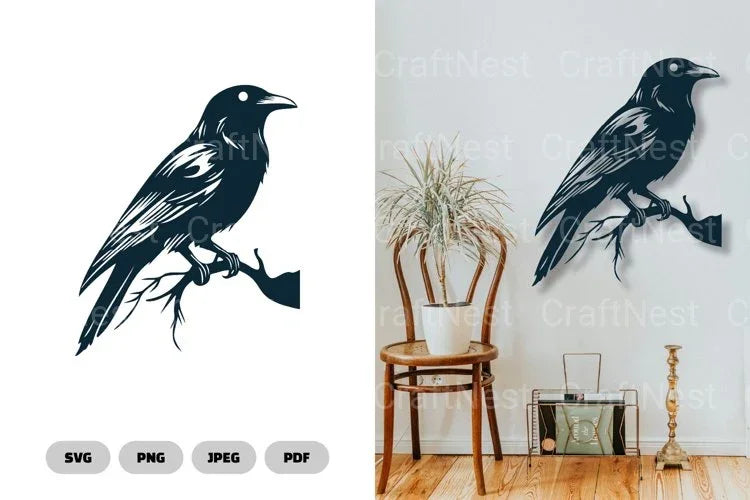 Crow on Branches SVG Bundle - CraftNest - Digital Crafting and Art