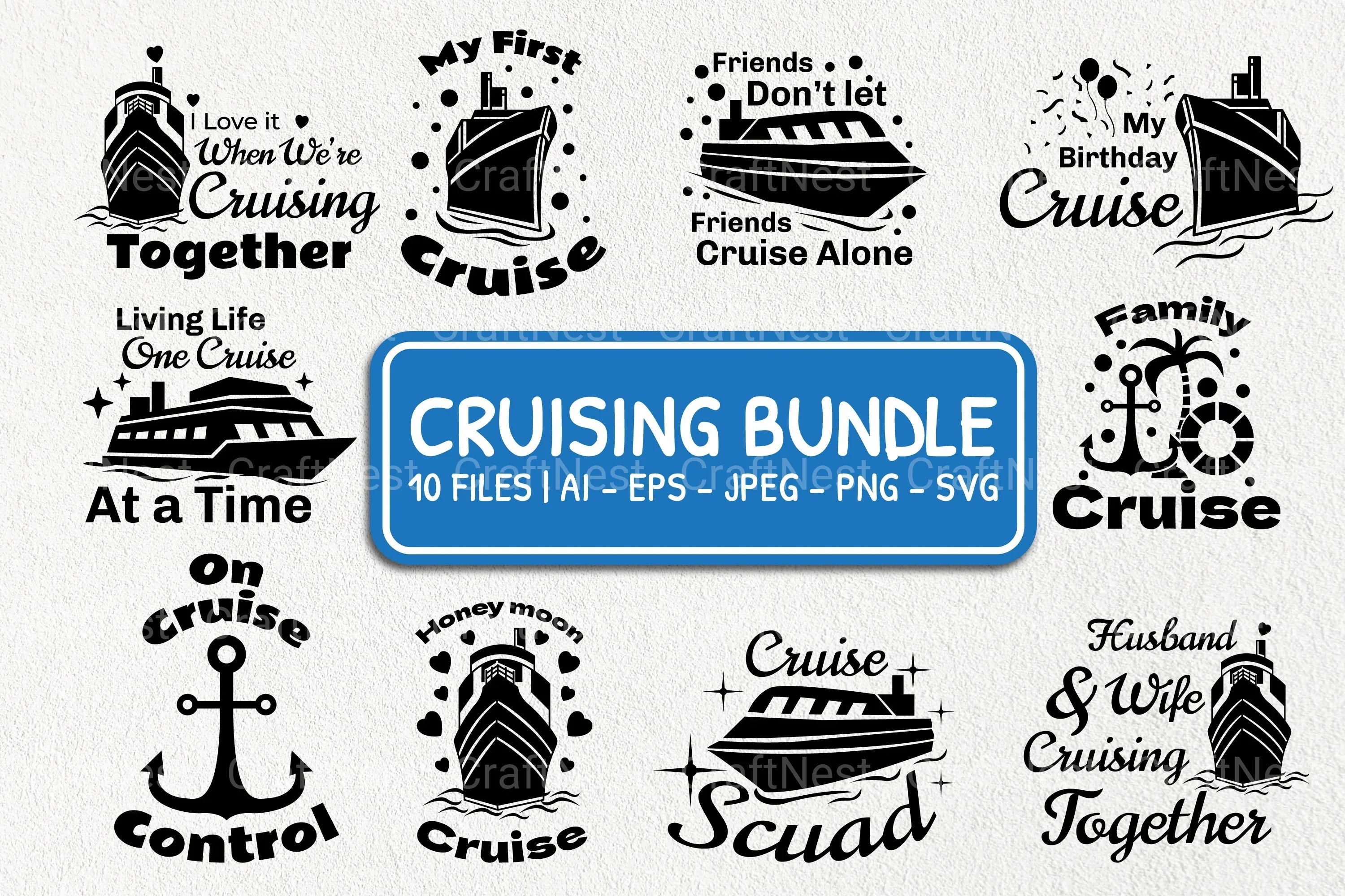 Cruising Quote SVG Bundle - CraftNest - Digital Crafting and Art