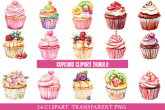 Cupcake Clipart Bundle - CraftNest - Digital Crafting and Art