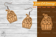 Cupcake Laser Cut Earrings SVG Bundle - CraftNest - Digital Crafting and Art