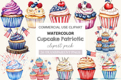 Cupcake Patriotic 4th Of July Clipart Bundle - CraftNest - Digital Crafting and Art
