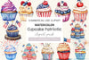 Cupcake Patriotic 4th Of July Clipart Bundle