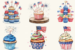 Cupcake Patriotic 4th Of July Clipart Bundle - CraftNest - Digital Crafting and Art