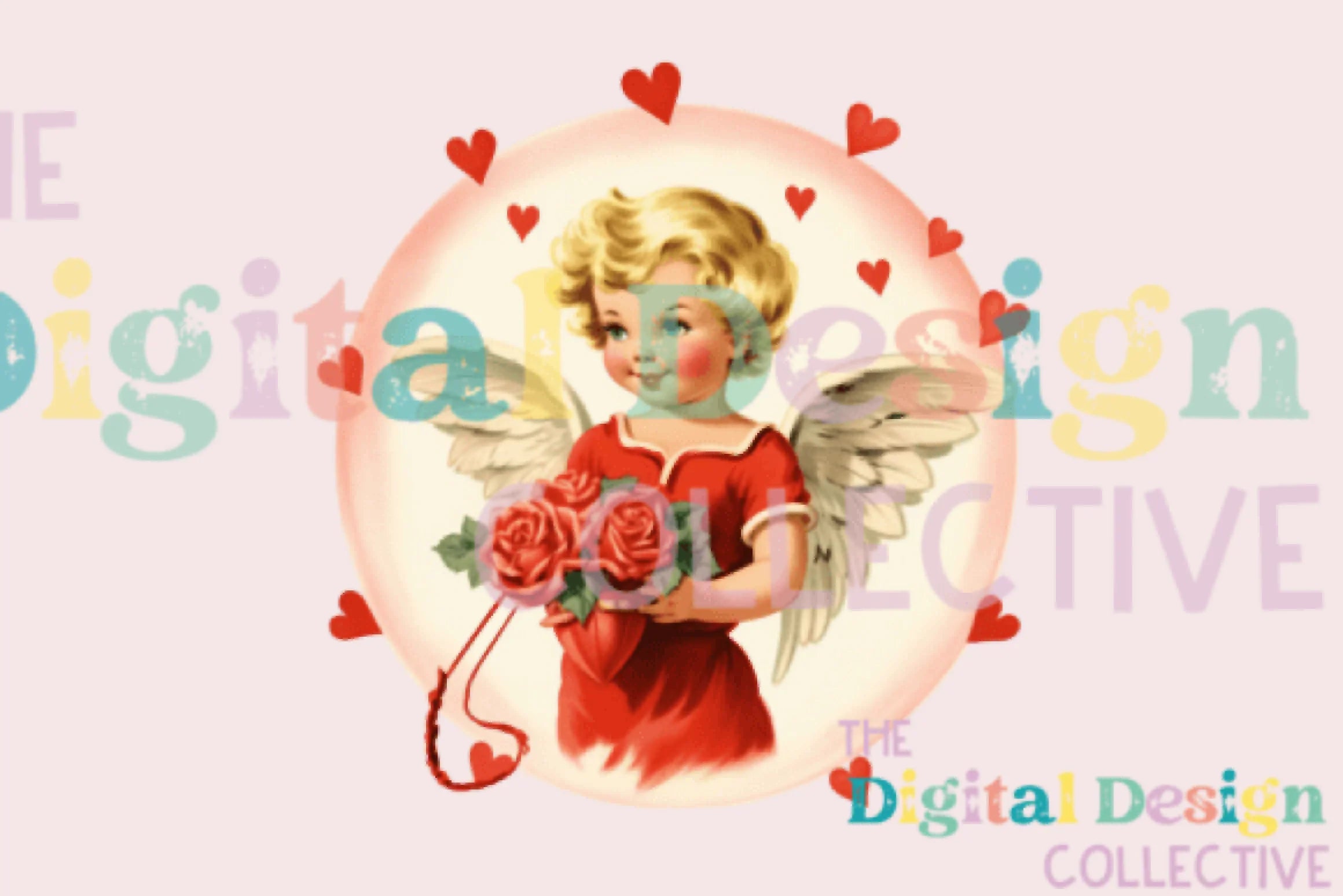 Vintage Cupid Valentine Card Design Bundle