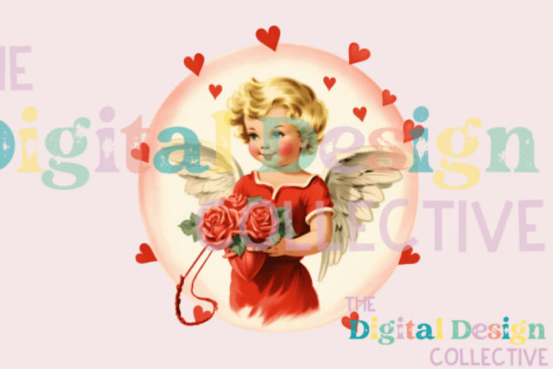 Vintage Cupid Valentine Card Design Bundle - CraftNest - Digital Crafting and Art