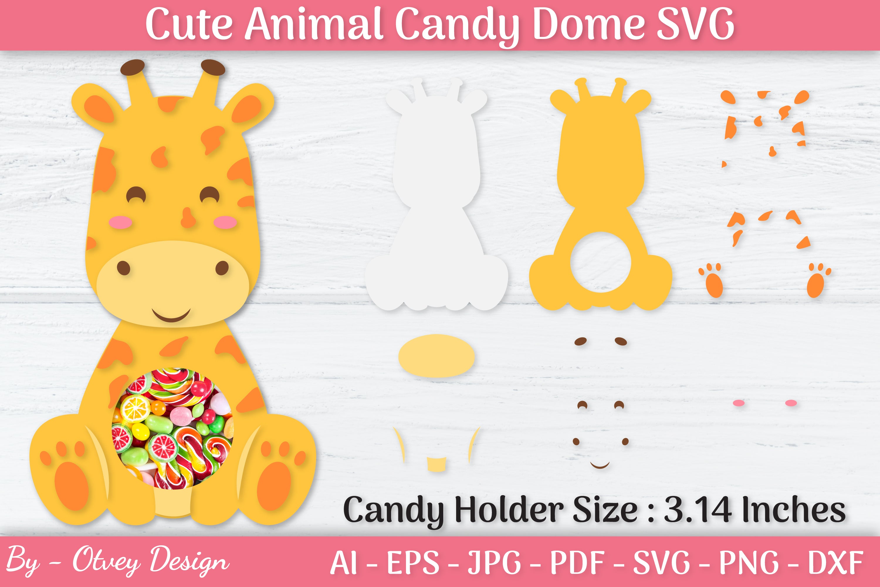 Cute Animals Candy Dome Holder SVG Bundle