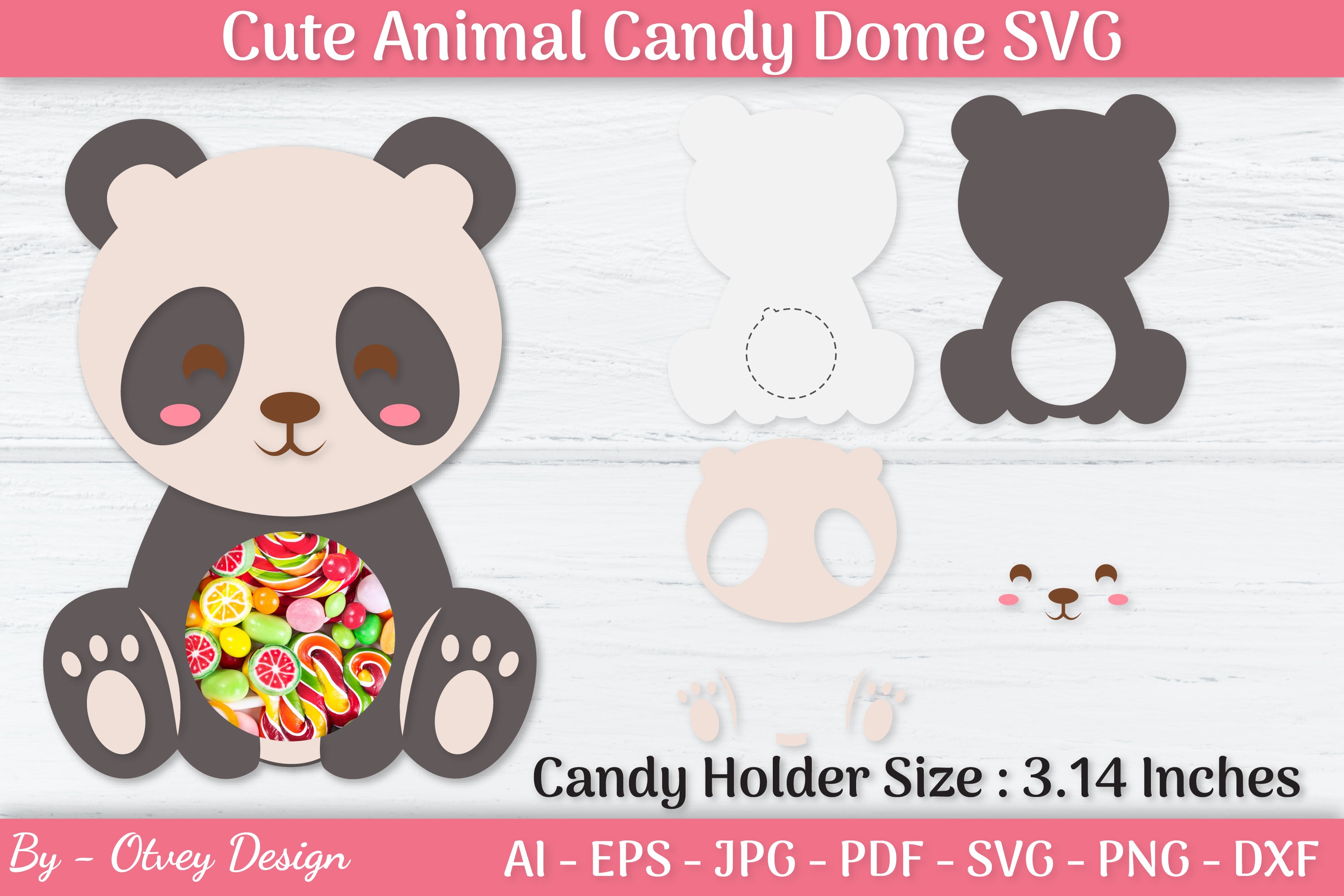 Cute Animals Candy Dome Holder SVG Bundle