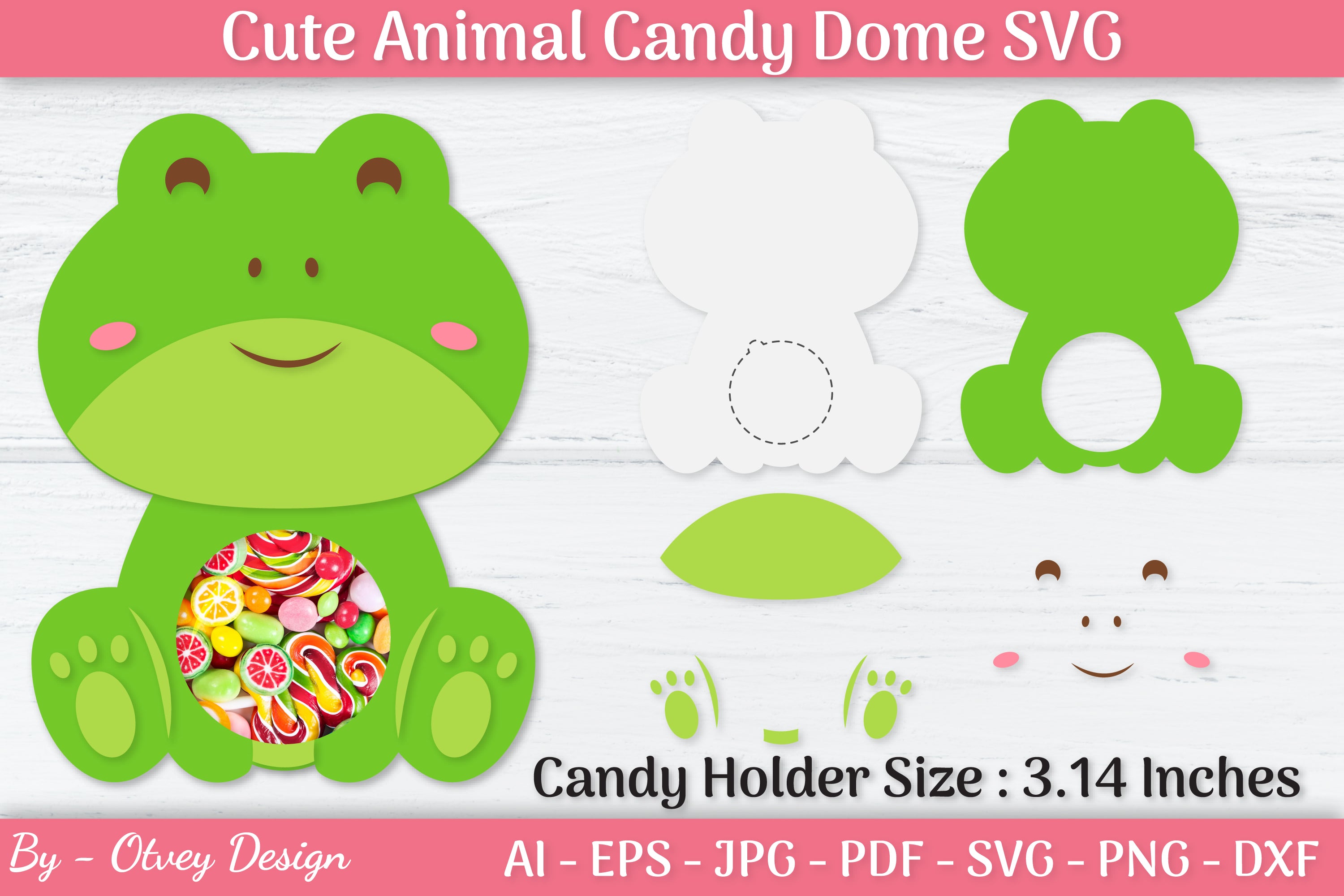 Cute Animals Candy Dome Holder SVG Bundle