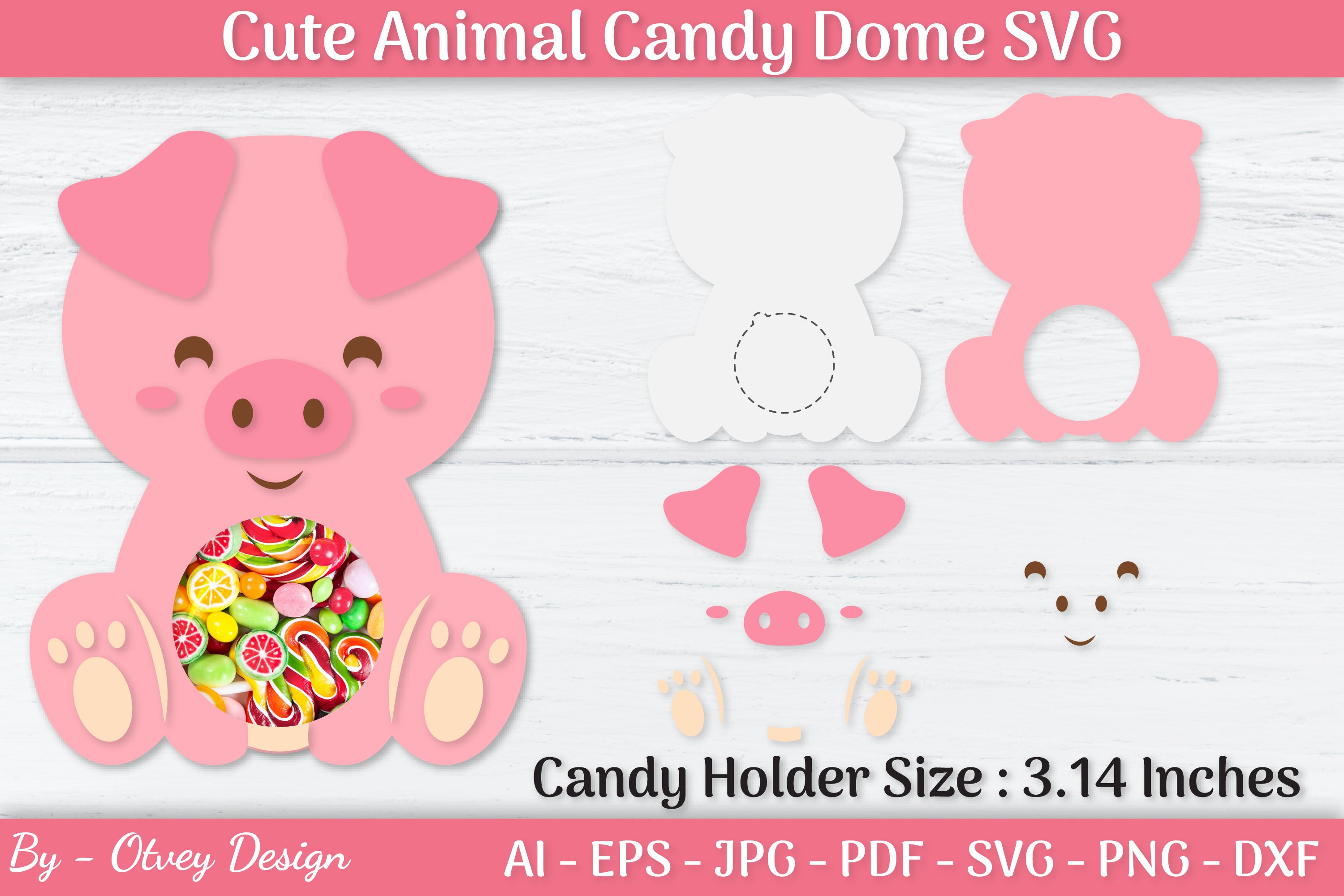 Cute Animals Candy Dome Holder SVG Bundle
