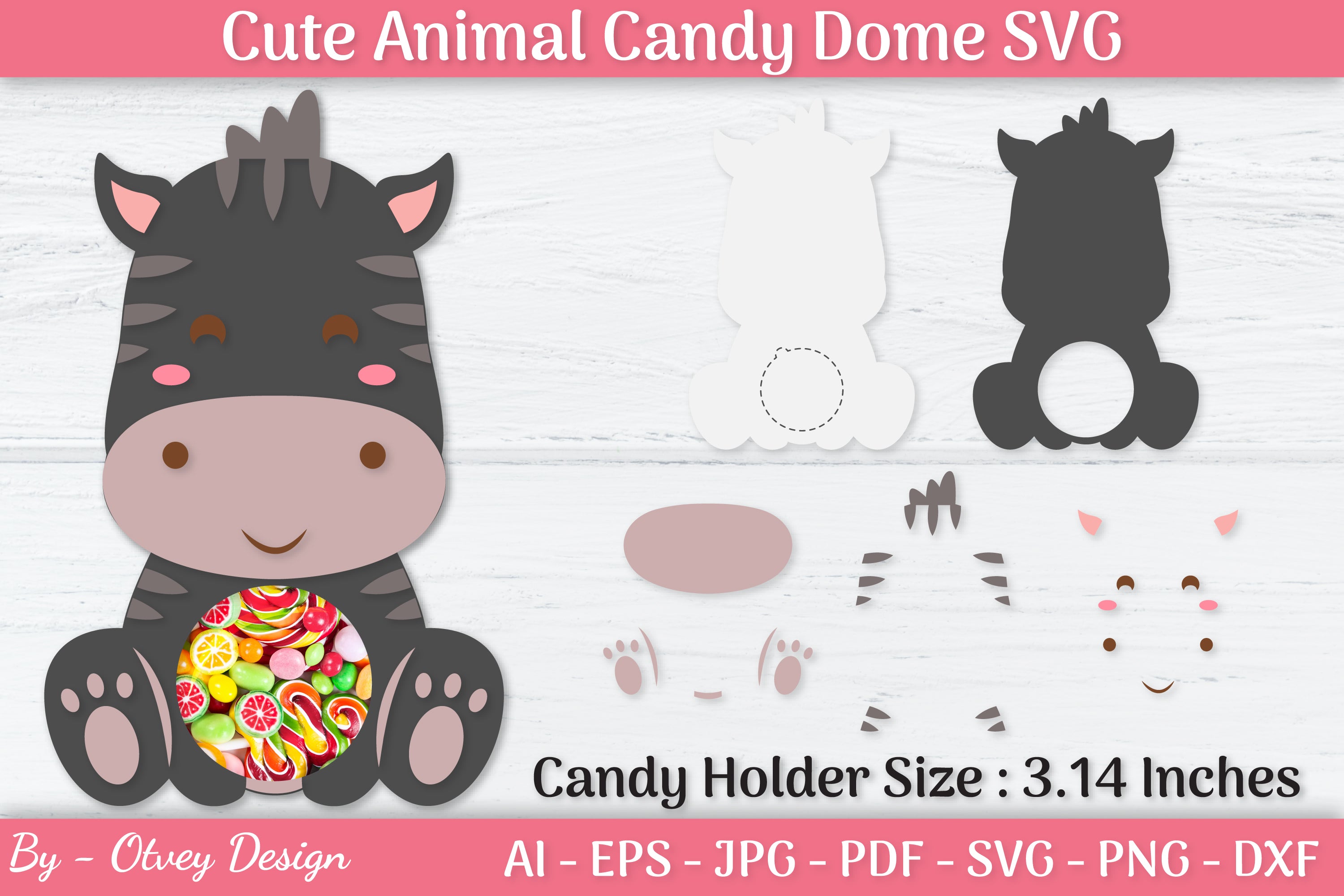 Cute Animals Candy Dome Holder SVG Bundle