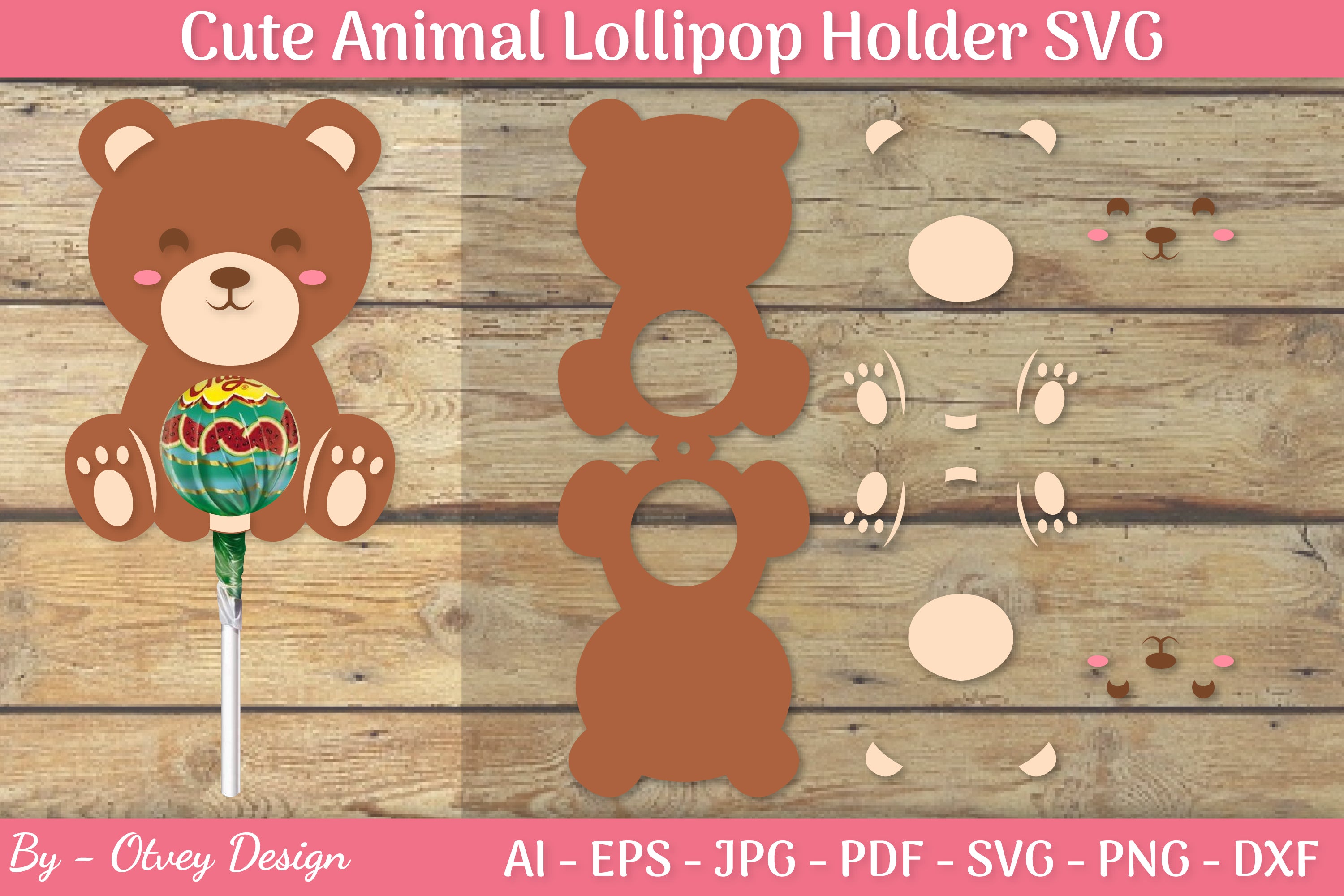 Cute Animals Lollipop Holder SVG Bundle