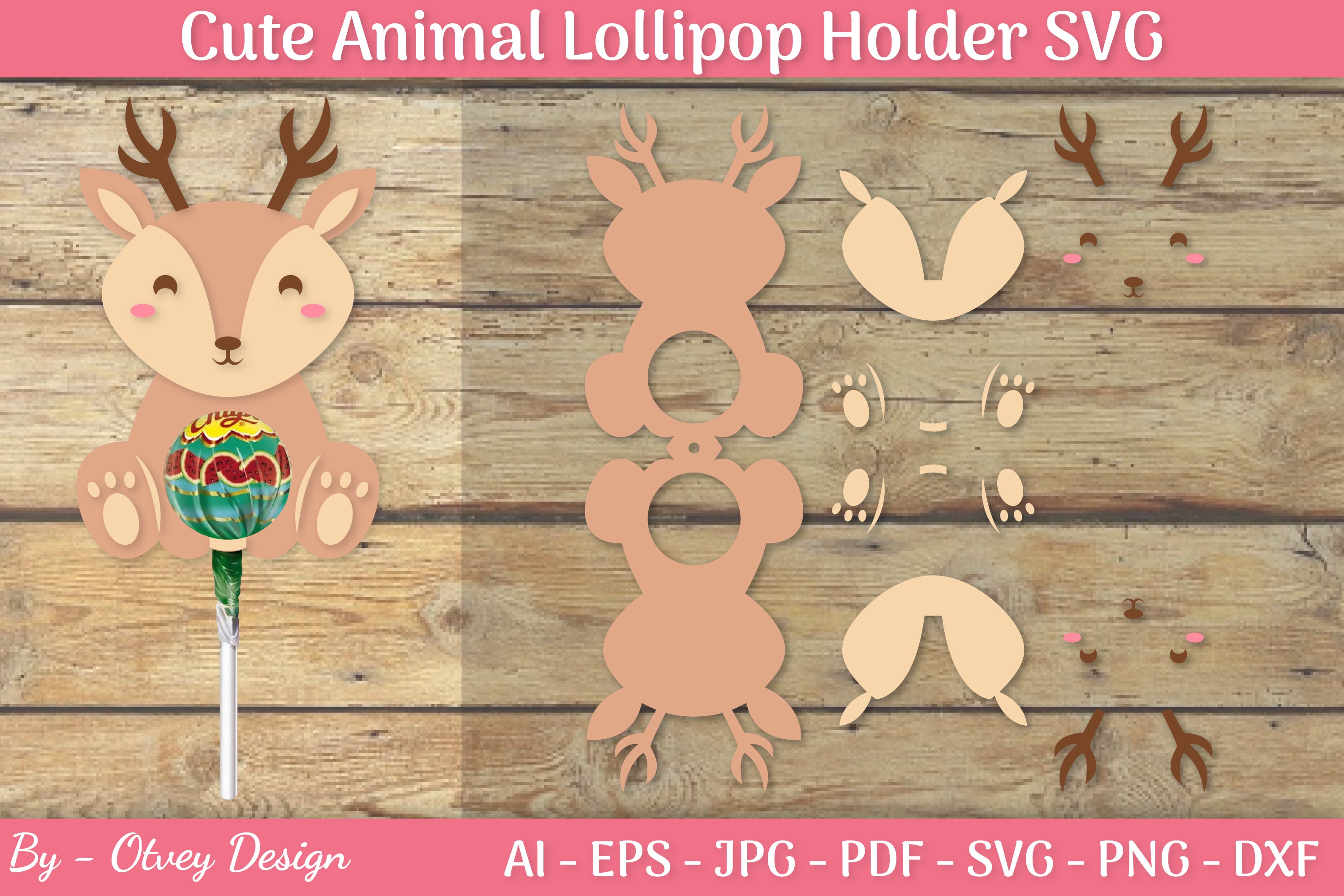 Cute Animals Lollipop Holder SVG Bundle