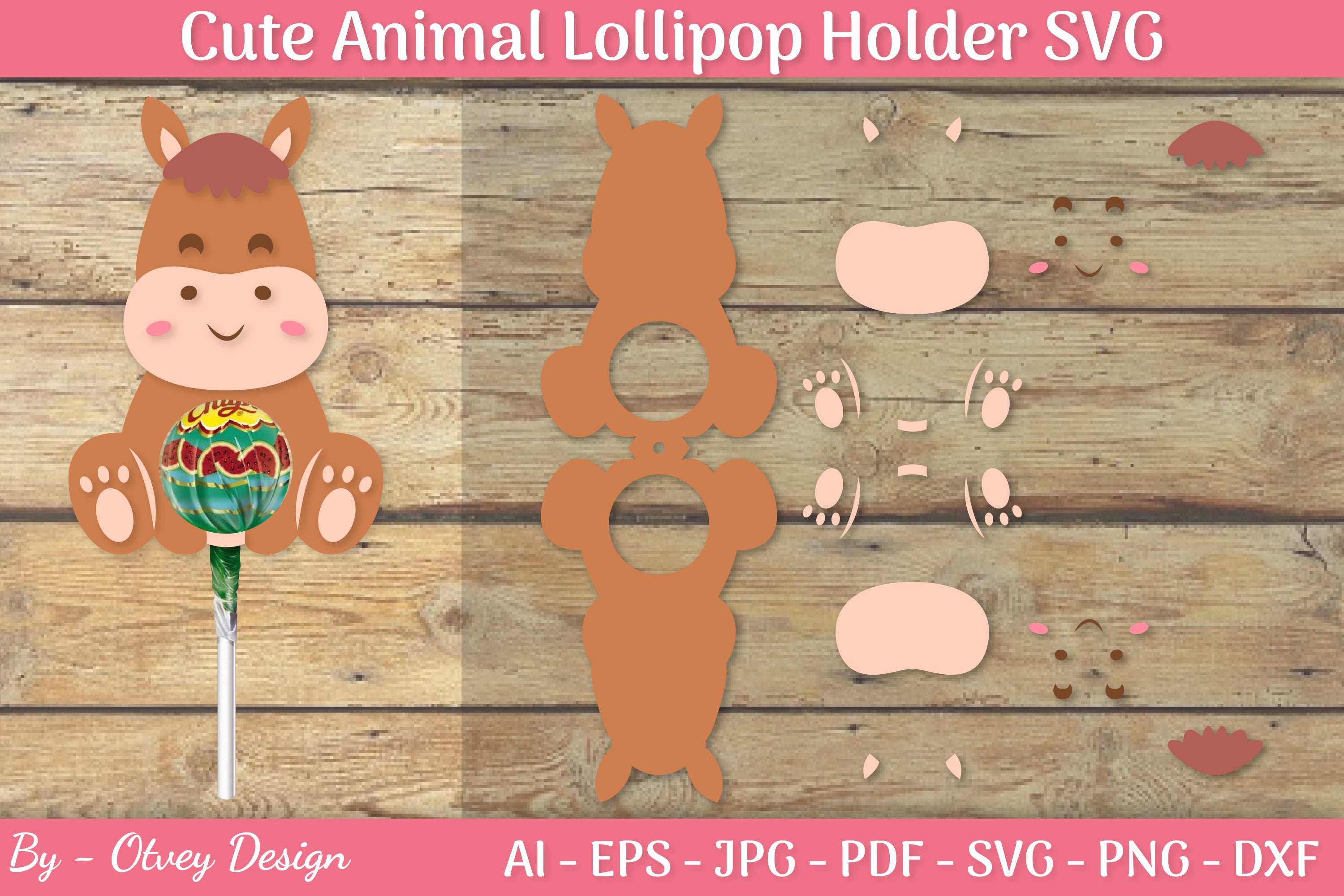 Cute Animals Lollipop Holder SVG Bundle