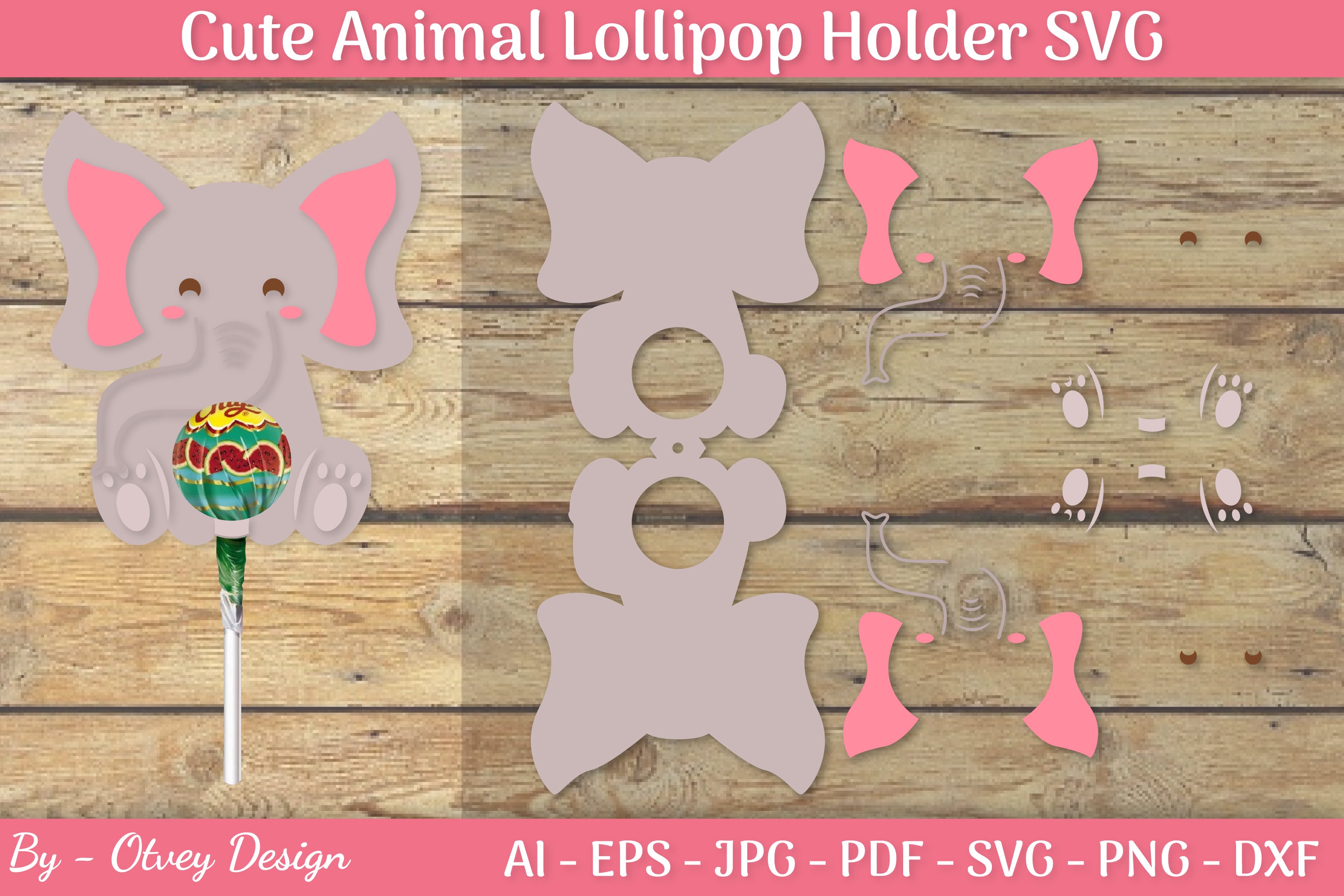 Cute Animals Lollipop Holder SVG Bundle