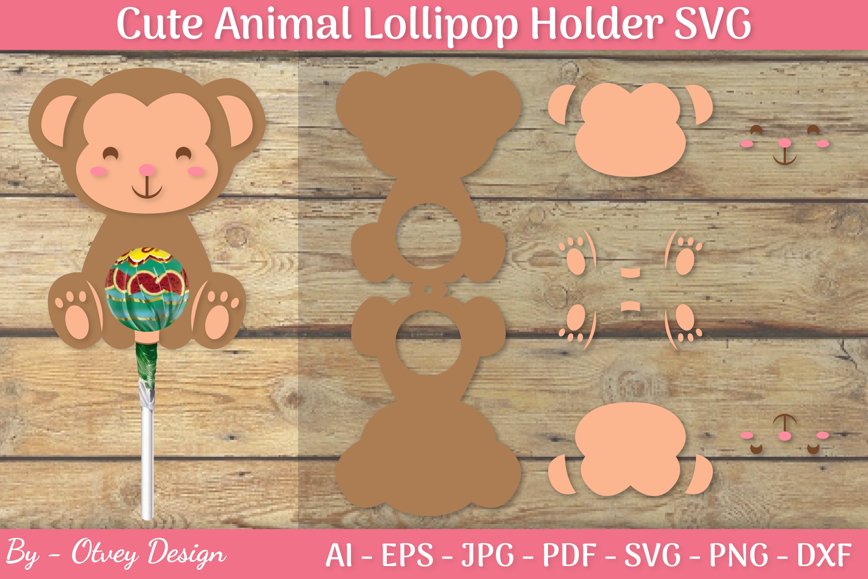 Cute Animals Lollipop Holder SVG Bundle