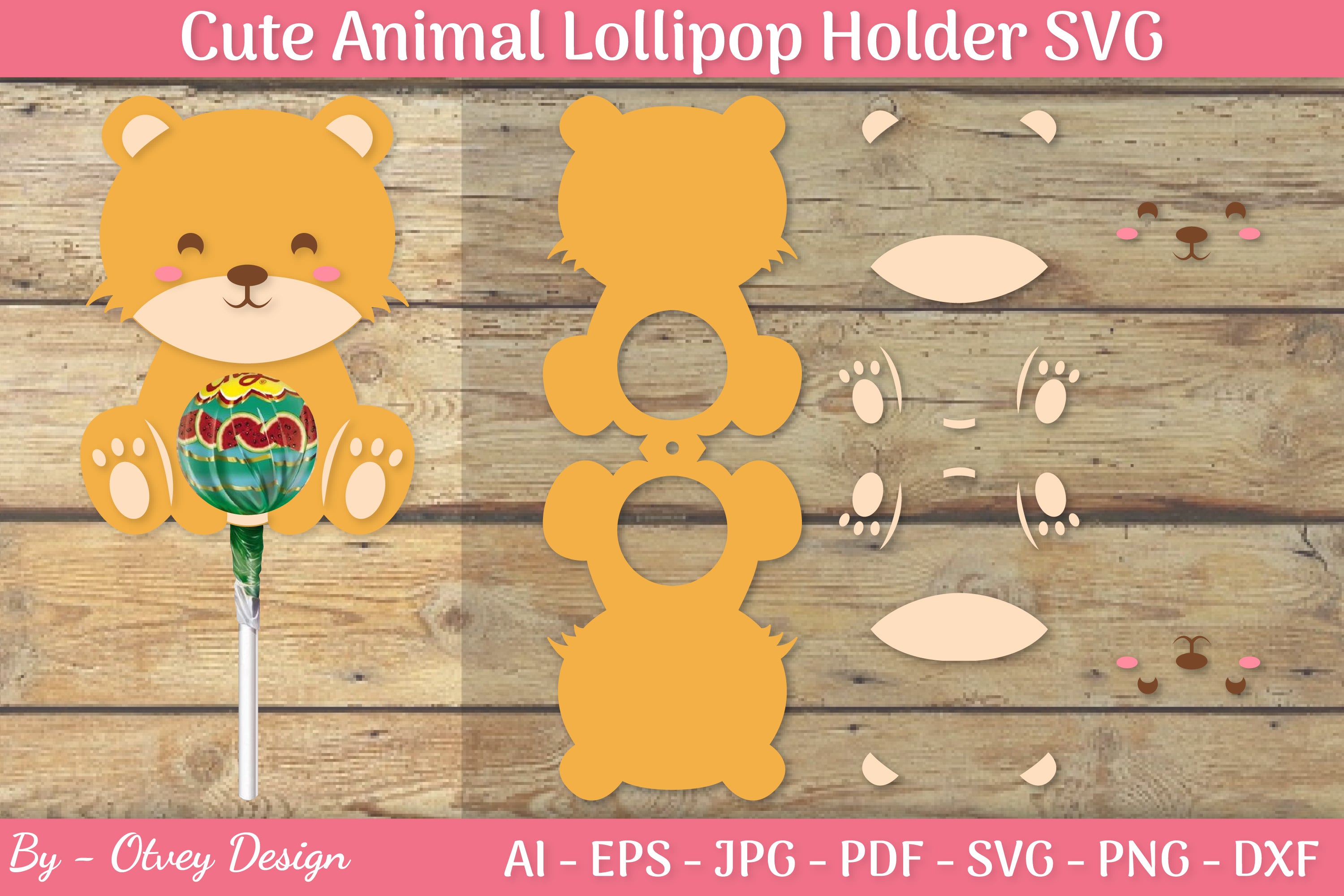 Cute Animals Lollipop Holder SVG Bundle