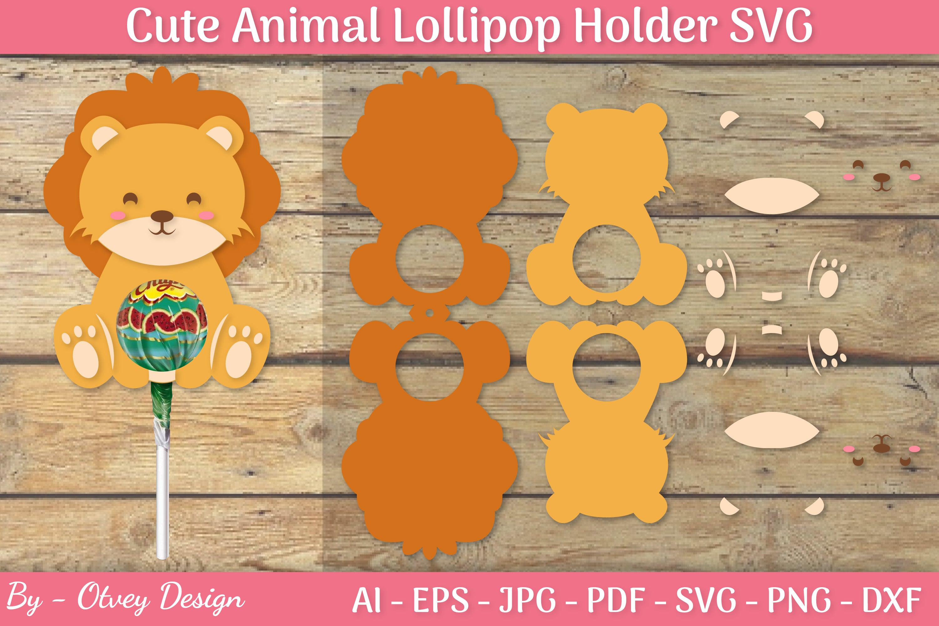 Cute Animals Lollipop Holder SVG Bundle