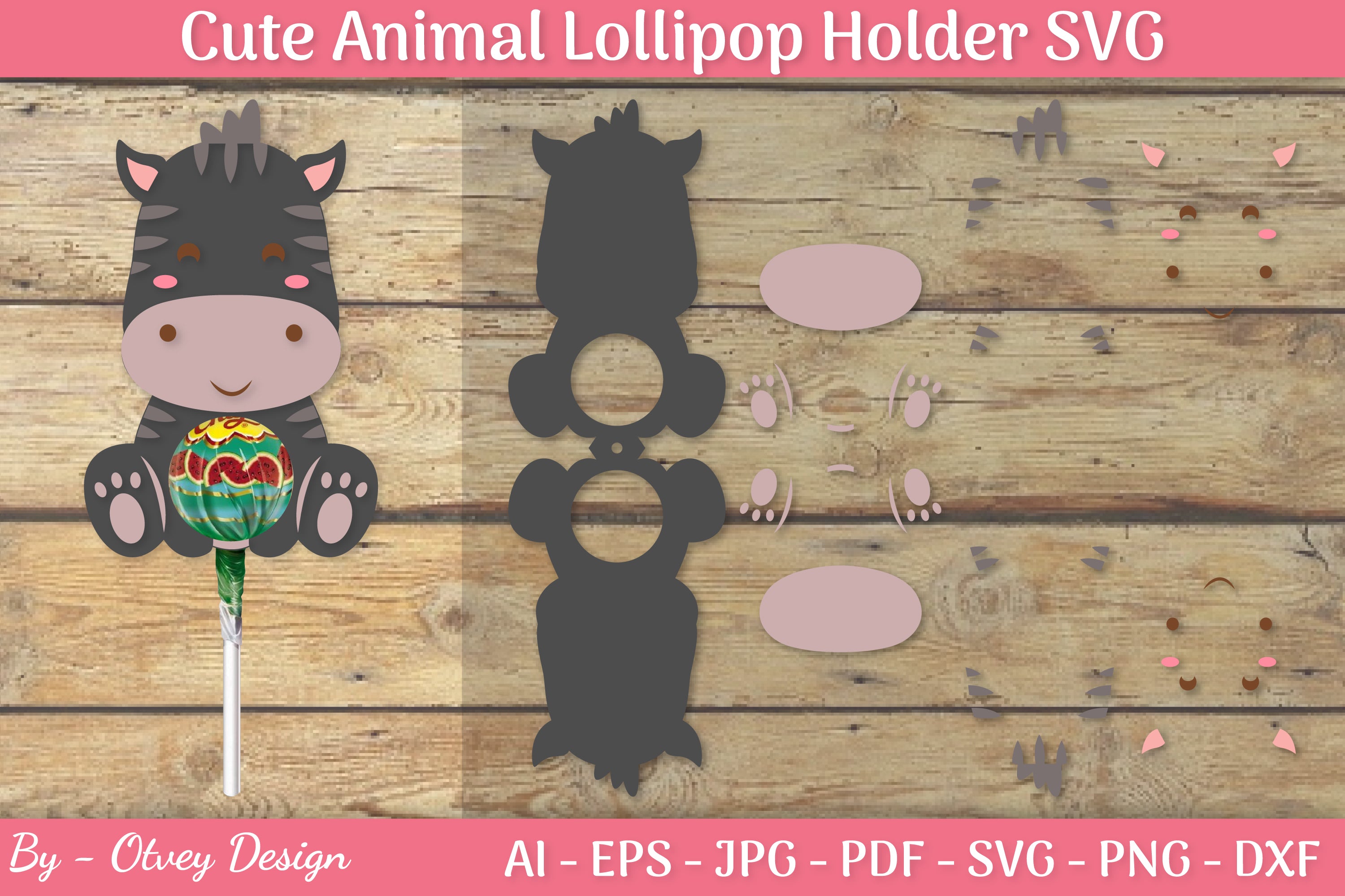 Cute Animals Lollipop Holder SVG Bundle