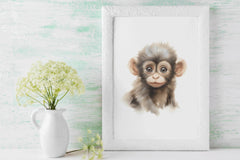 Cute Baby Monkey Clipart Bundle - CraftNest - Digital Crafting and Art