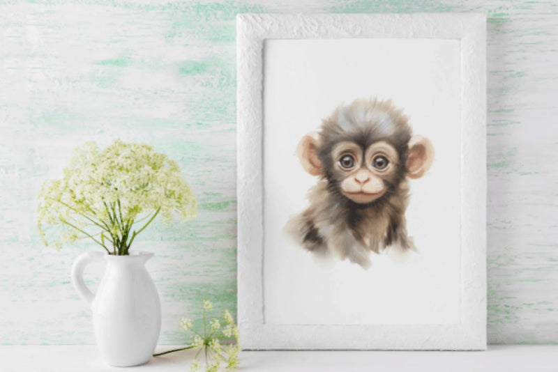 Cute Baby Monkey Clipart Bundle - CraftNest - Digital Crafting and Art