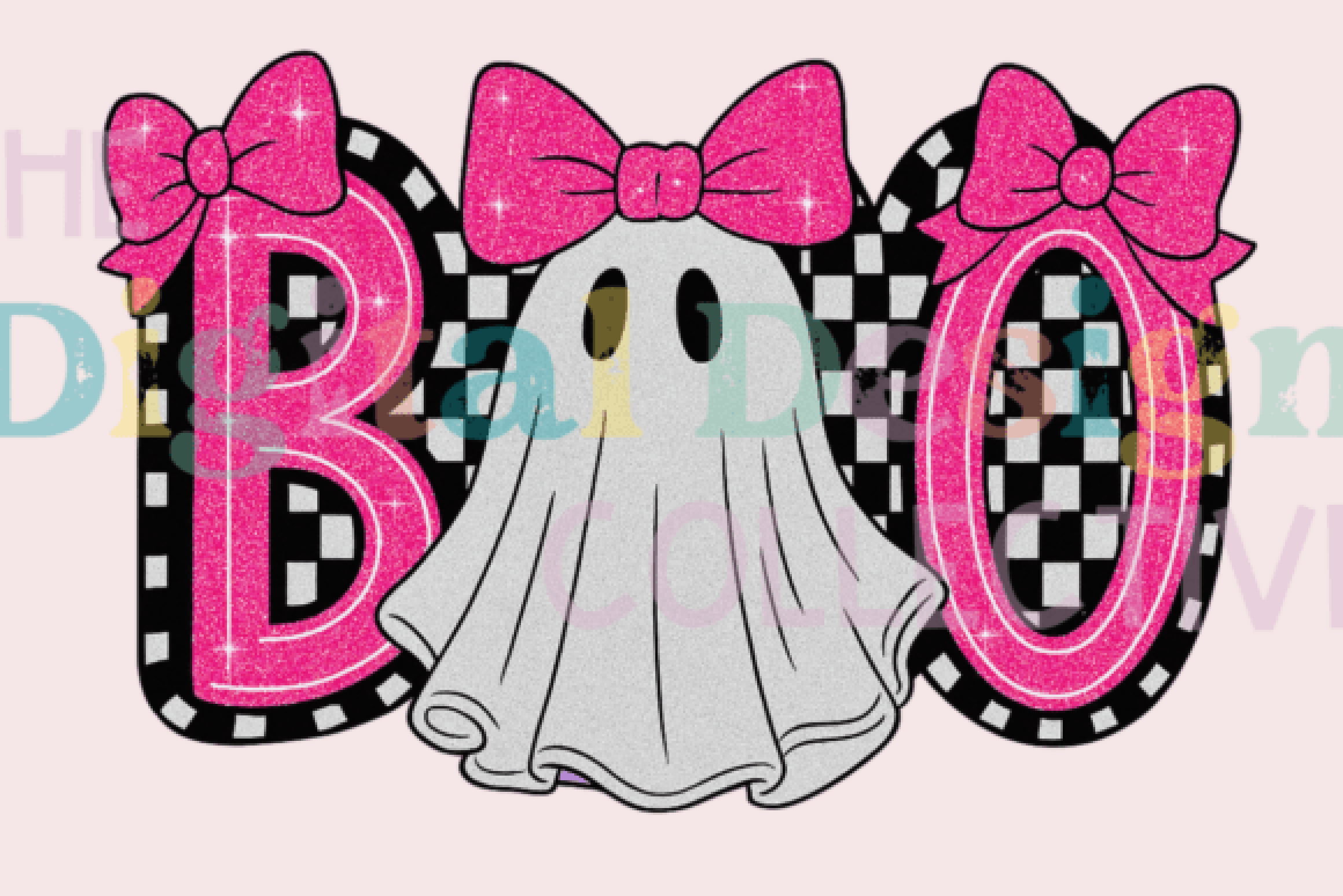 Cute Boo Ghost Coquette Halloween Clipart Bundle