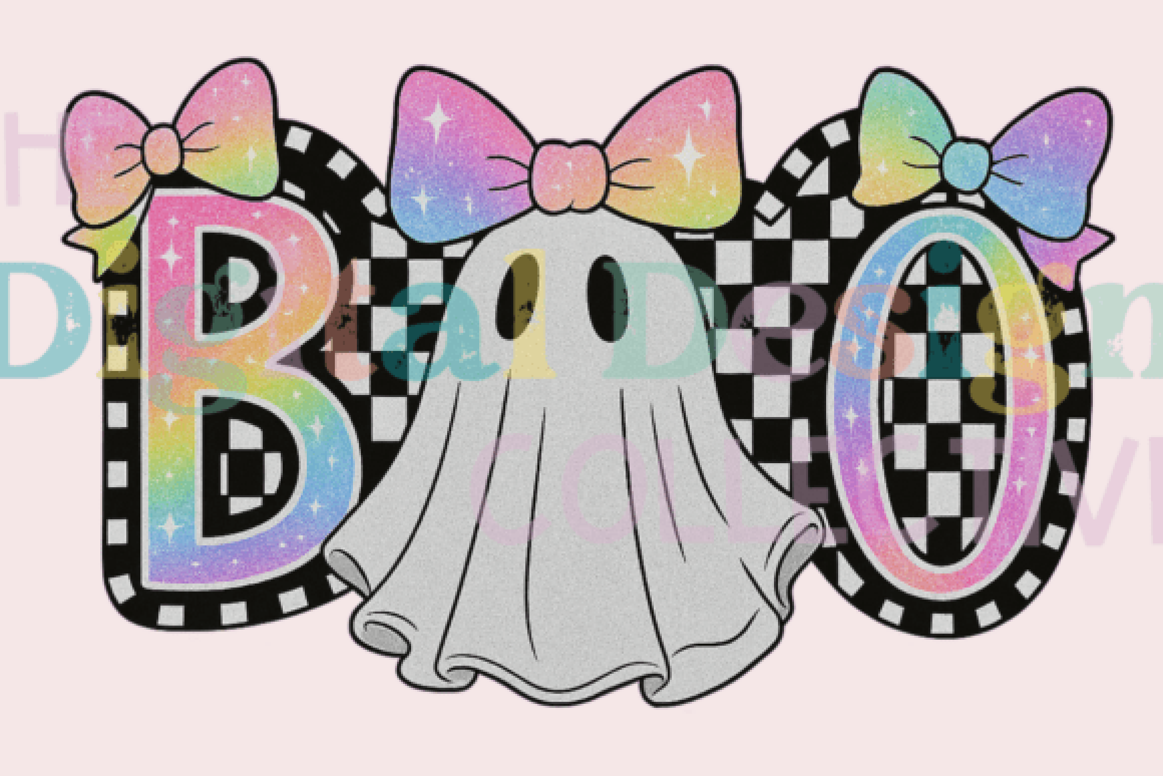 Cute Boo Ghost Coquette Halloween Clipart Bundle