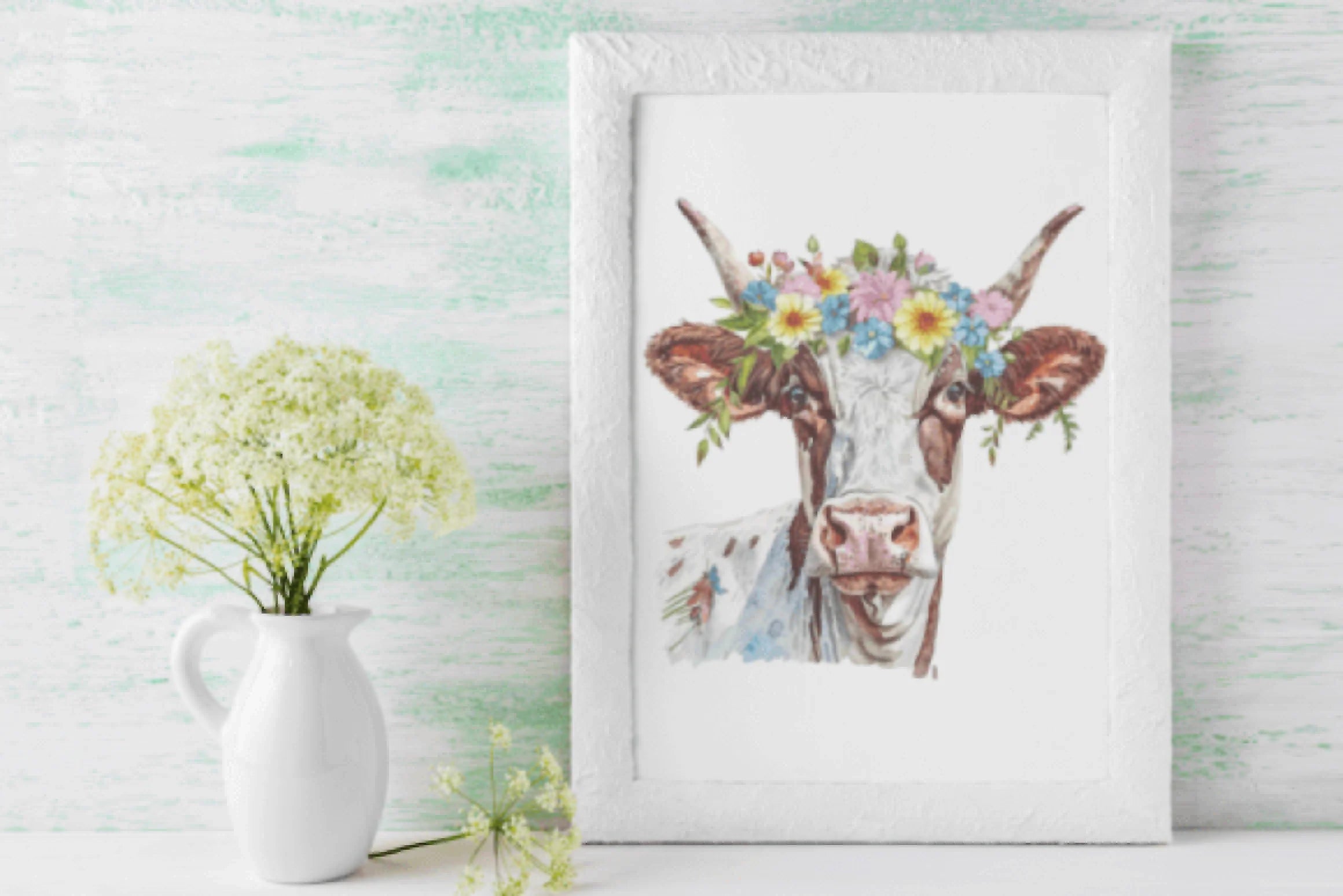 Cute Floral Cows Clipart Bundle - CraftNest - Digital Crafting and Art