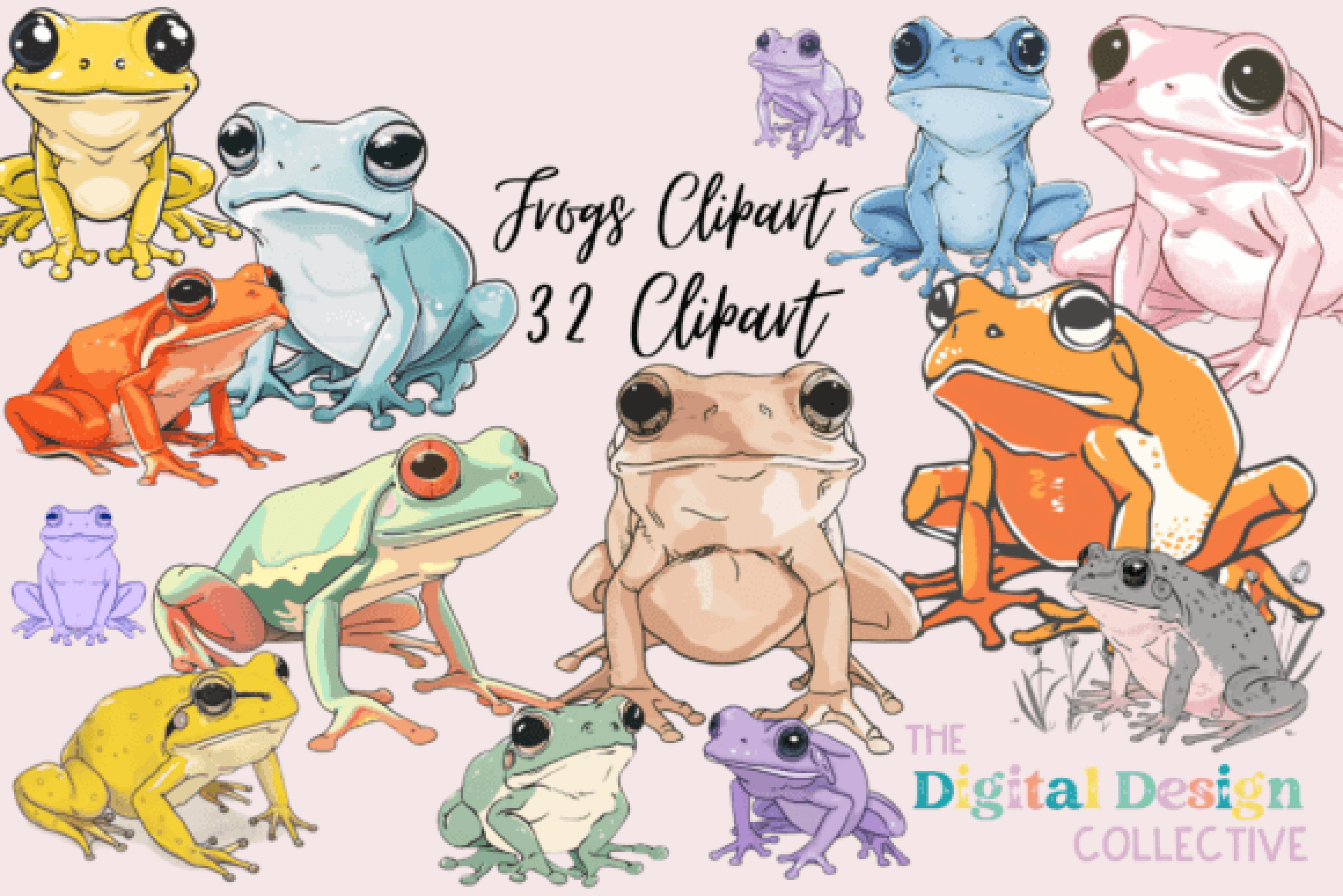 Cute Frogs Clipart Bundle - CraftNest - Digital Crafting and Art