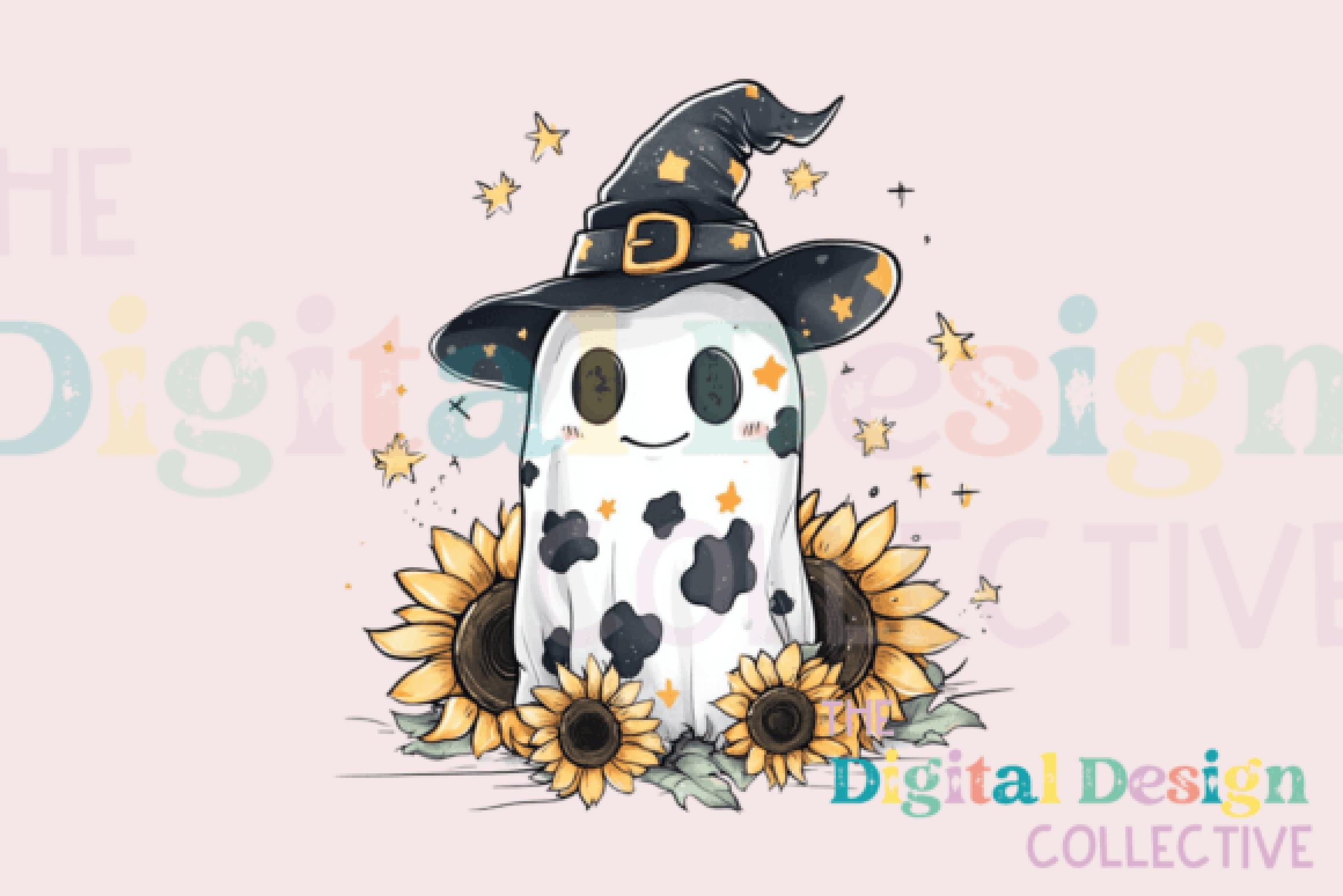 Adorable Ghost Sunflower Halloween Clipart Bundle