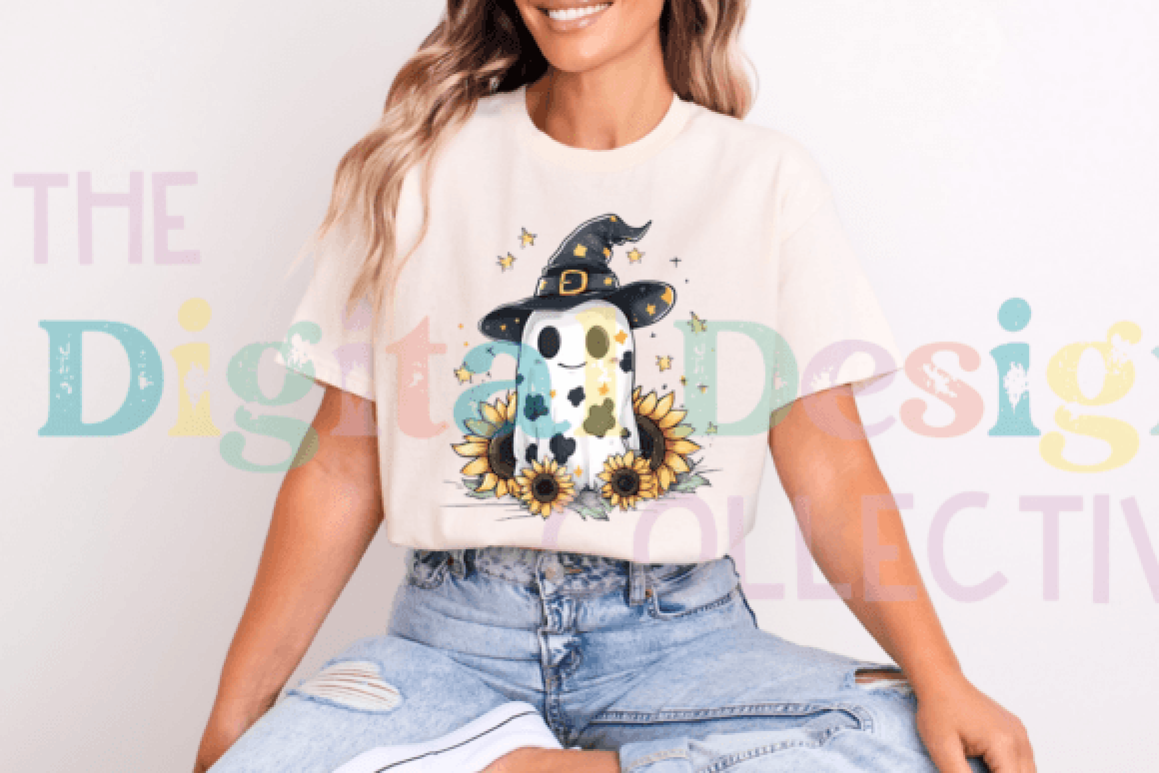 Adorable Ghost Sunflower Halloween Clipart Bundle