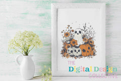 Cute Halloween Fall Floral Ghosts Clipart Bundle - CraftNest - Digital Crafting and Art