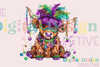 Cute Mardi Gras Highland Cow Clipart Bundle