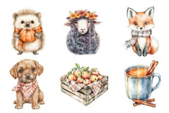 Cute Autumn Farmhouse Nursery Clipart Bundle - CraftNest - Digital Crafting and Art