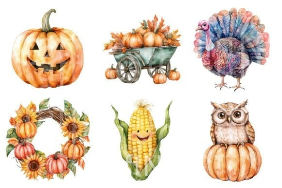 Cute Autumn Farmhouse Nursery Clipart Bundle - CraftNest - Digital Crafting and Art