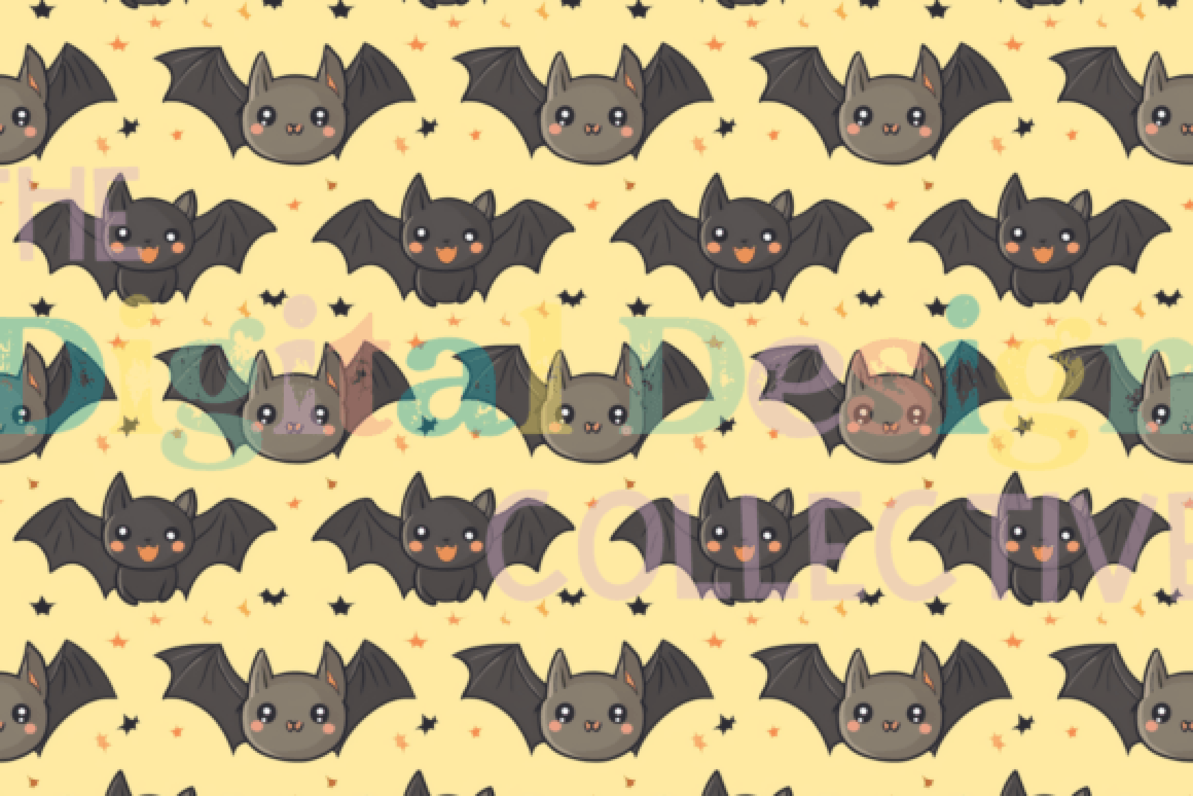 Cute Spooky Bats Seamless Digital Paper
