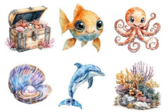 Cute Under the Sea Clipart Bundle - CraftNest - Digital Crafting and Art