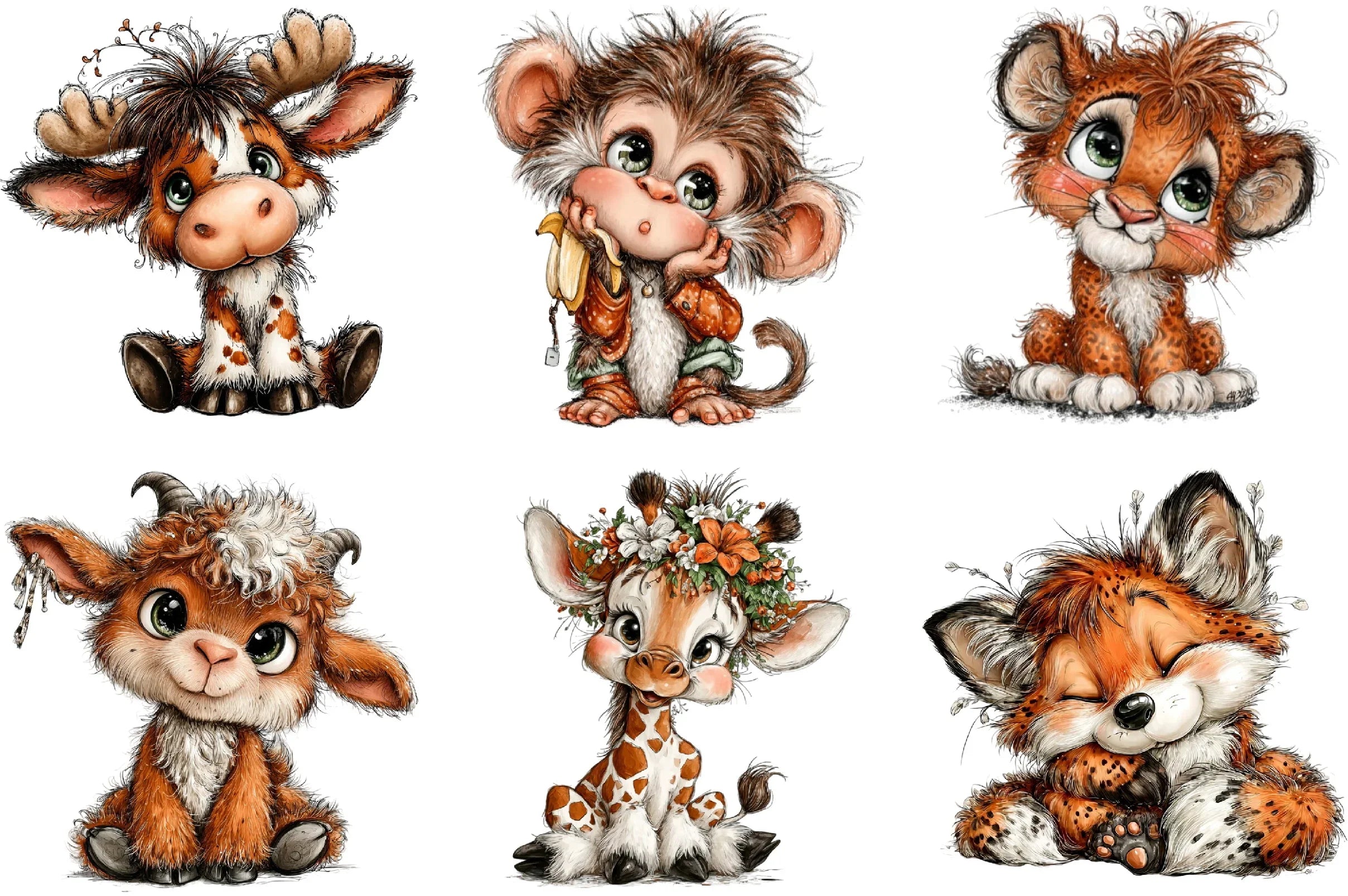 Cute Animals Clipart Bundle - CraftNest - Digital Crafting and Art
