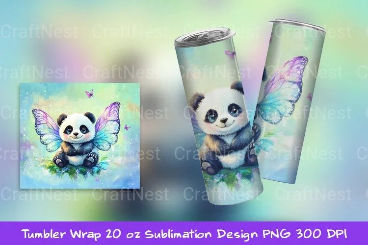 Cute Baby Panda Tumbler Wrap - CraftNest - Digital Crafting and Art
