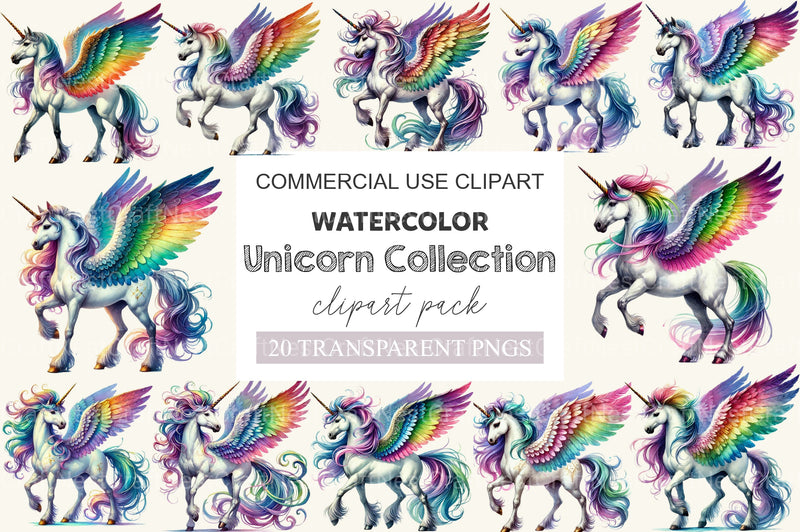 Cute Baby Unicorn Collection Clipart Bundle - CraftNest - Digital Crafting and Art