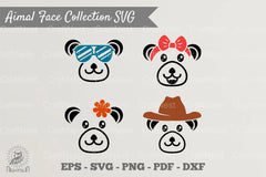 Cute Bear Face Collection Clipart Bundle - CraftNest - Digital Crafting and Art