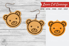 Cute Bear Laser Cut Earrings Design Bundle - CraftNest - Digital Crafting and Art