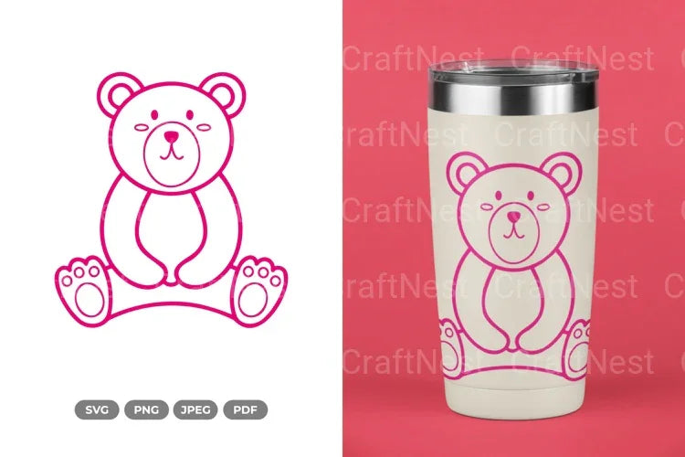 Cute Bear Nursery Doodle Clipart Bundle - CraftNest - Digital Crafting and Art