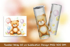 Cute Bear Tumbler Wrap - CraftNest - Digital Crafting and Art