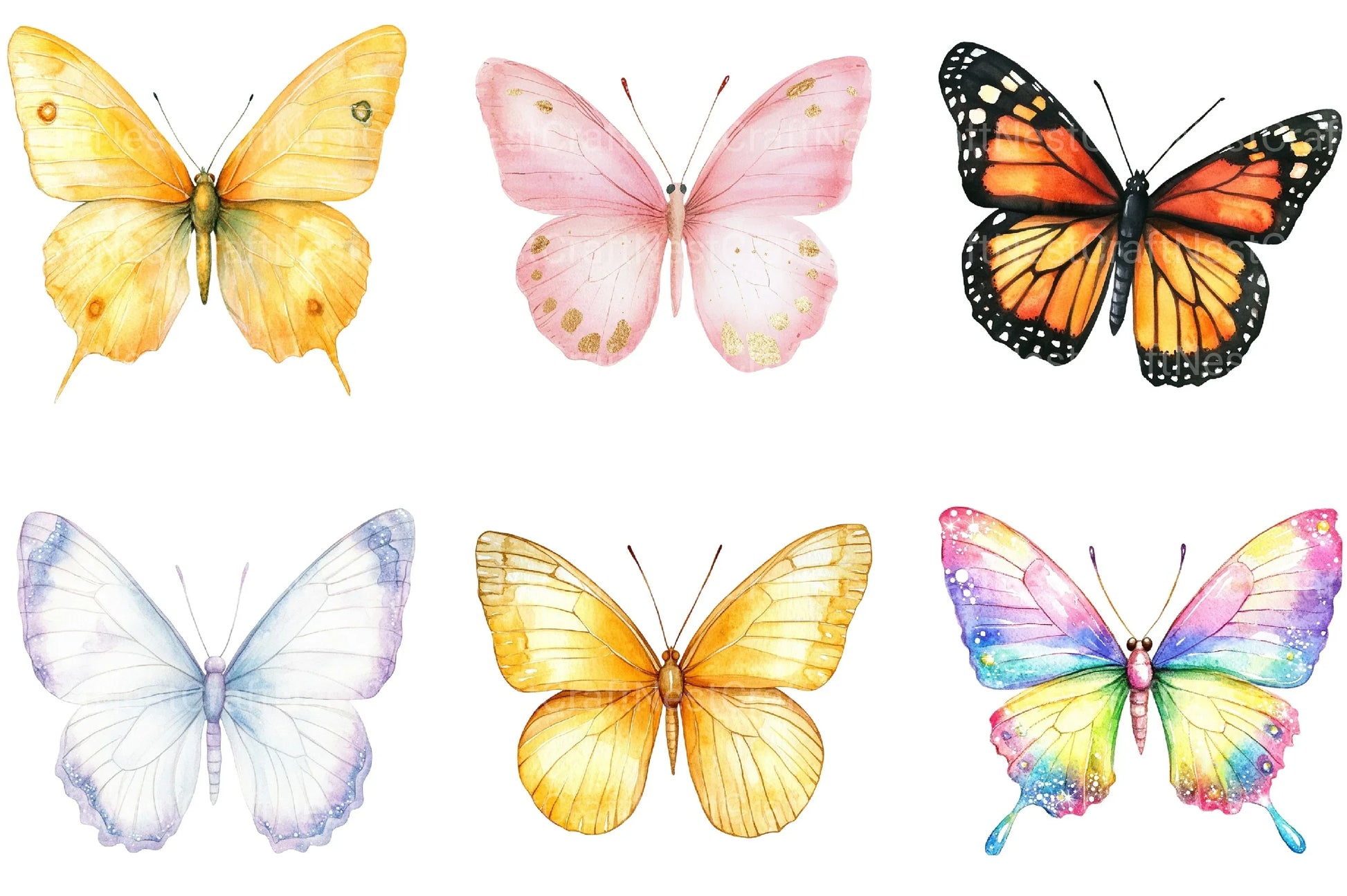 Cute Butterfly Clipart Bundle - CraftNest - Digital Crafting and Art