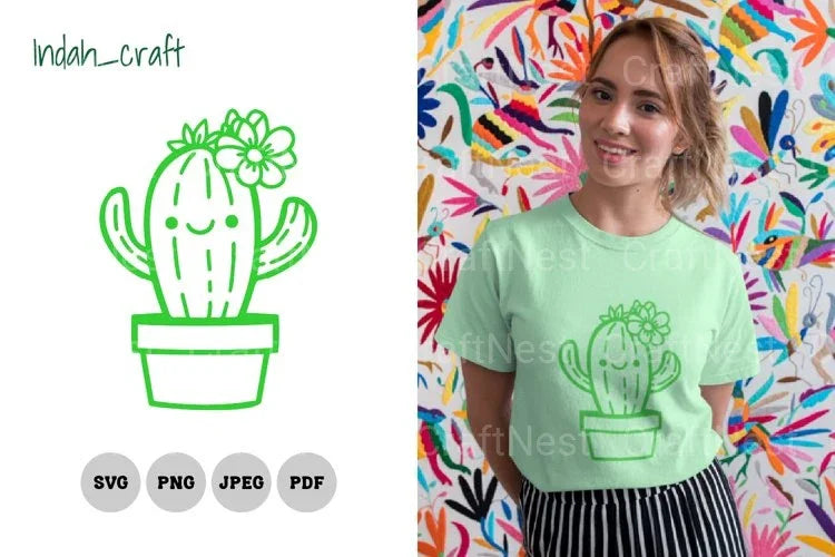 Kawaii Cute Cactus SVG Bundle - CraftNest - Digital Crafting and Art