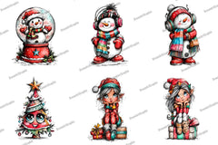 Cute Cartoon Christmas Clipart Bundle - CraftNest - Digital Crafting and Art