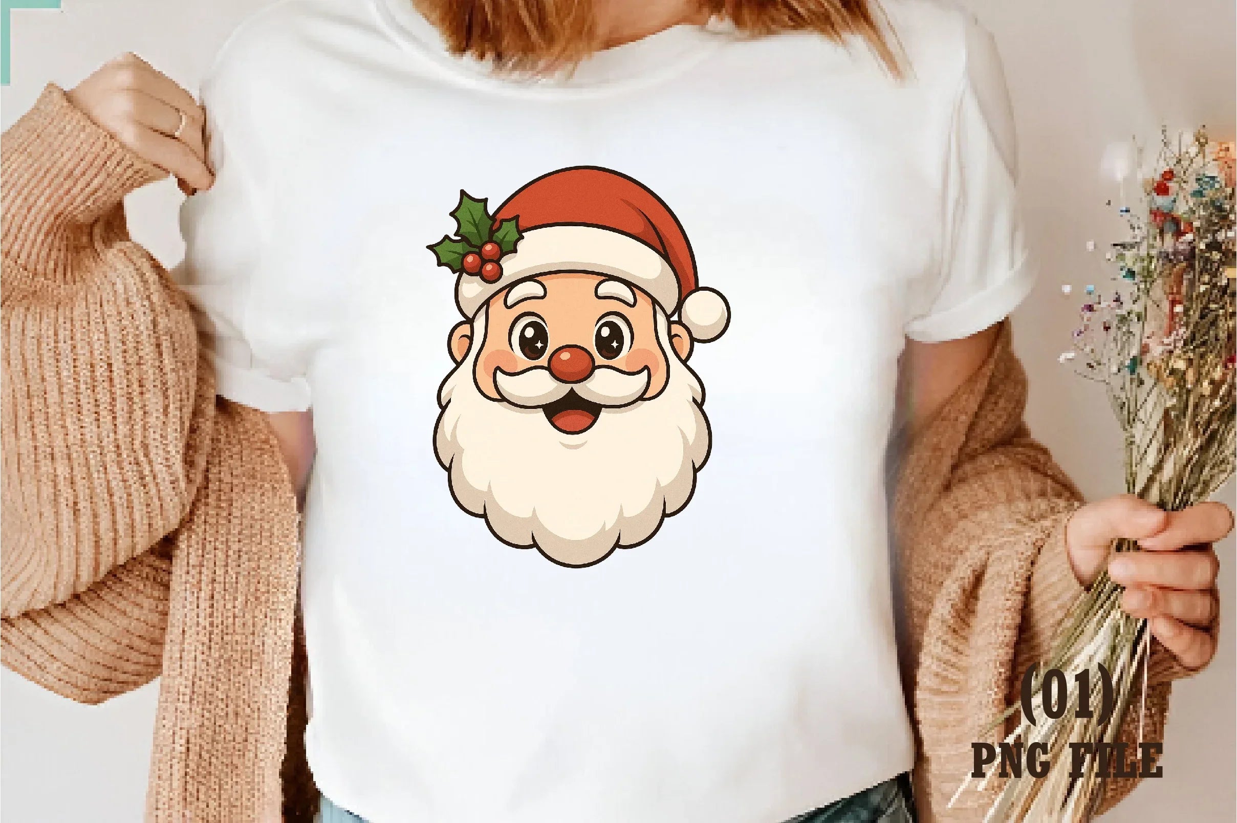 Cute Cartoon Santa Claus Face Clipart Bundle - CraftNest - Digital Crafting and Art