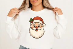 Cute Cartoon Santa Claus Face Clipart Bundle - CraftNest - Digital Crafting and Art