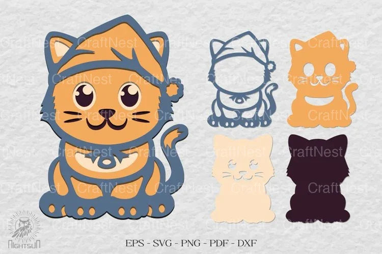 Cute Cat 3D Design Clipart Bundle - CraftNest - Digital Crafting and Art
